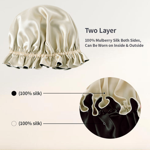 19 Momme Silk Sleep Cap With Double Colors