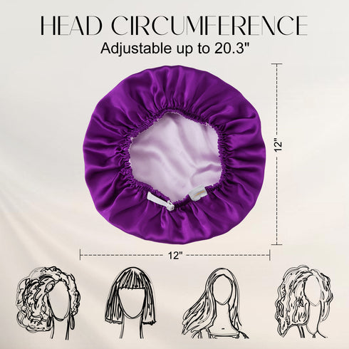 Double Layered 100% Silk Adjustable Sleep Cap