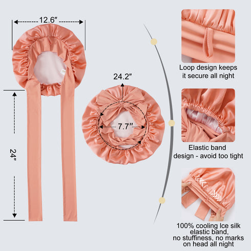 19 Momme Silk Sleep Cap with Ice Silk Band