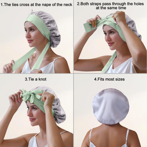 100% Double Layered Silk Sleep Cap