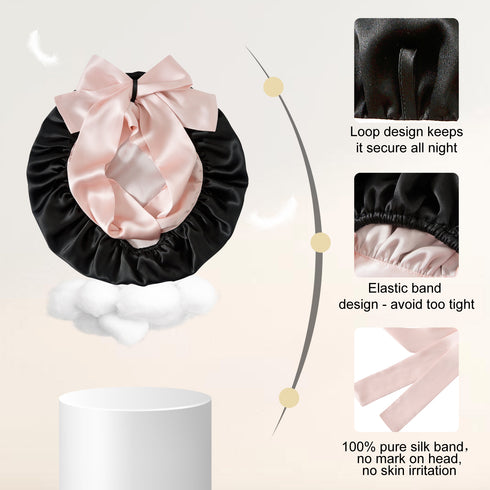 100% Double Layered Silk Sleep Cap