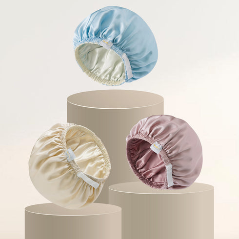 Double Layered 100% Silk Adjustable Sleep Cap