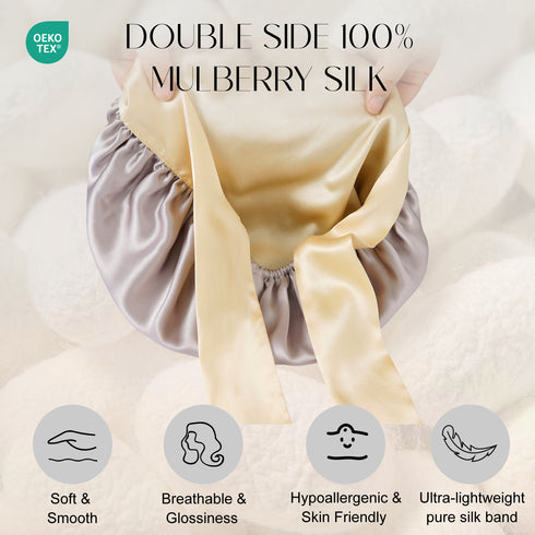 100% Double Layered Silk Sleep Cap
