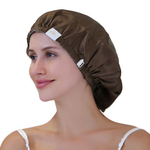 Double Layered 100% Silk Adjustable Sleep Cap