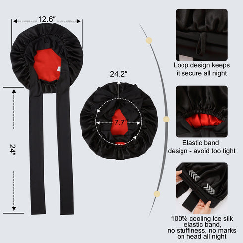 19 Momme Silk Sleep Cap with Ice Silk Band