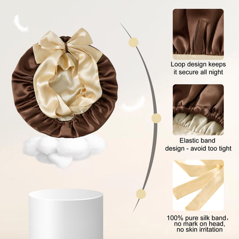 100% Double Layered Silk Sleep Cap