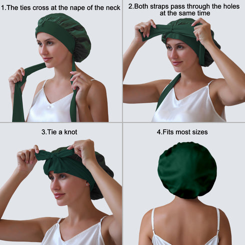 19 Momme Silk Sleep Cap with Ice Silk Band