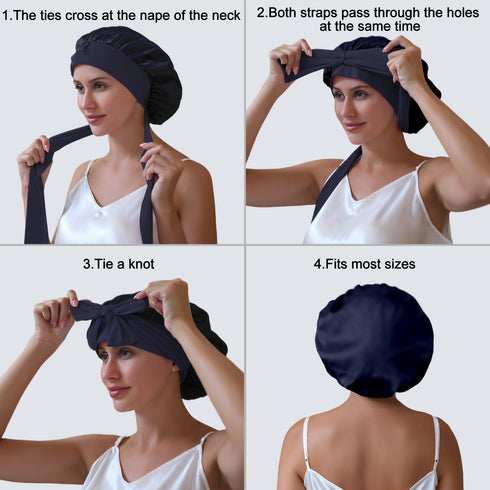 19 Momme Silk Sleep Cap with Ice Silk Band