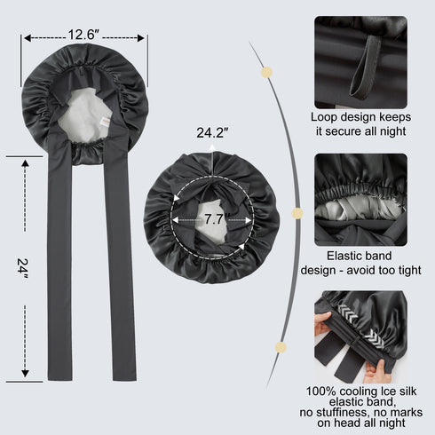 19 Momme Silk Sleep Cap with Ice Silk Band