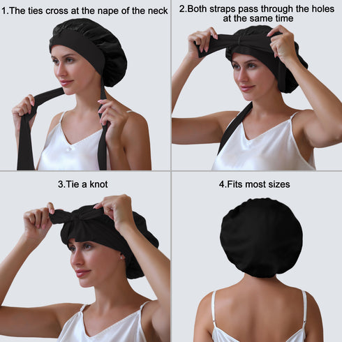 19 Momme Silk Sleep Cap with Ice Silk Band