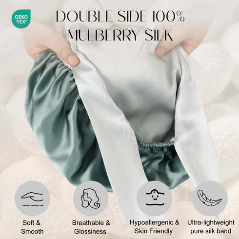 100% Double Layered Silk Sleep Cap