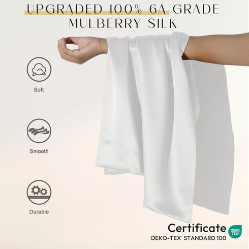 Upgraded 100% Pure Mulberry Silk Pillowcase