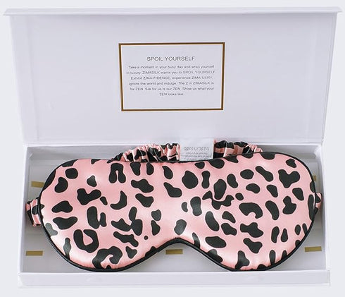 22 MM Silk Sleep Mask Leopard Print