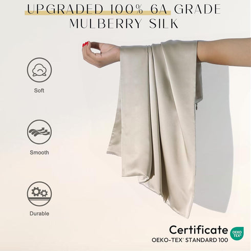 Upgraded 100% Pure Mulberry Silk Pillowcase