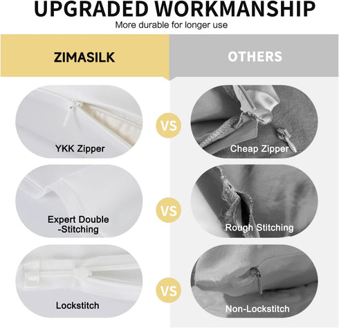 Upgraded 100% Pure Mulberry Silk Pillowcase