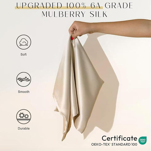 Upgraded 100% Pure Mulberry Silk Pillowcase