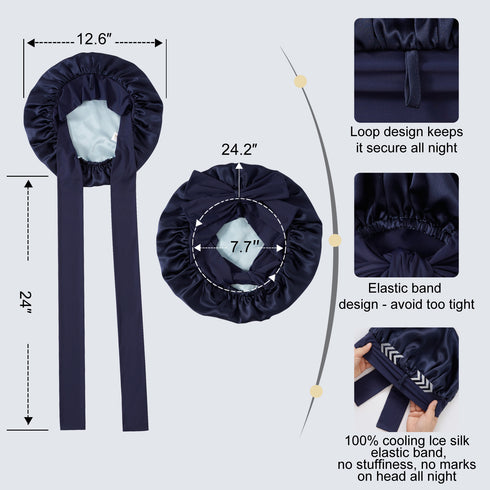 19 Momme Silk Sleep Cap with Ice Silk Band