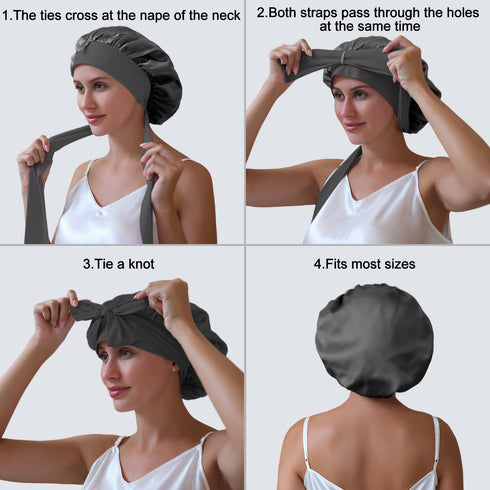 19 Momme Silk Sleep Cap with Ice Silk Band