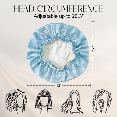 Double Layered 100% Silk Adjustable Sleep Cap