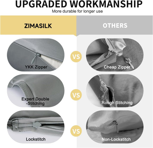 Upgraded 100% Pure Mulberry Silk Pillowcase