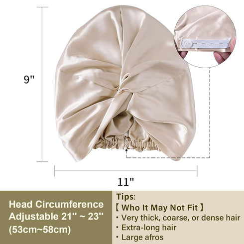 22 Momme Adjustable 100% Mulberry Silk Bonnet