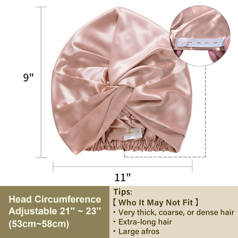 22 Momme Adjustable 100% Mulberry Silk Bonnet