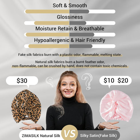 22 Momme Silk Sleep Cap Leopard Print