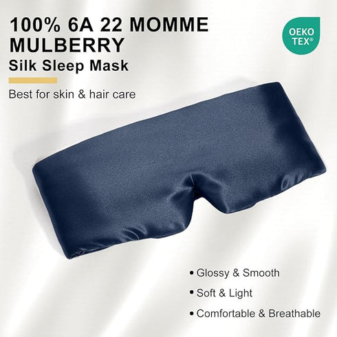 100% 22 mm Silk Full Light-Blocking Sleeping Eye Mask