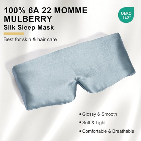 100% 22 mm Silk Full Light-Blocking Sleeping Eye Mask