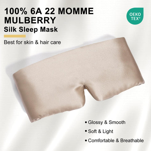 100% 22 mm Silk Full Light-Blocking Sleeping Eye Mask