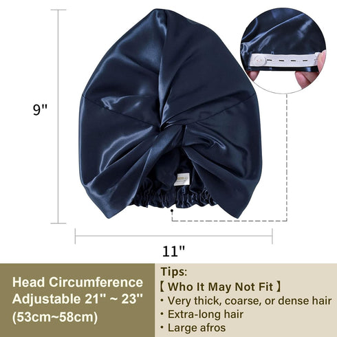 22 Momme Adjustable 100% Mulberry Silk Bonnet