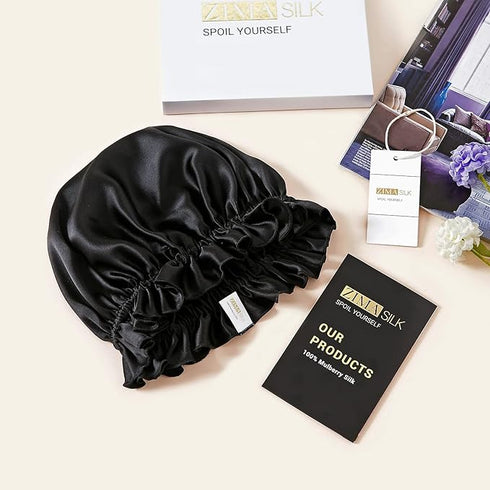 19 Momme Silk Sleep Cap With Double Colors