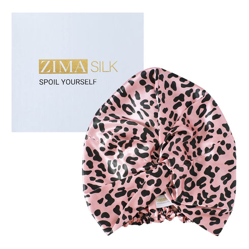 22 Momme Silk Sleep Cap Leopard Print