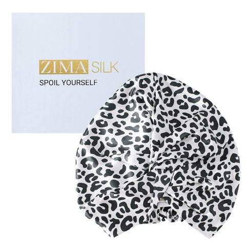 22 Momme Silk Sleep Cap Leopard Print