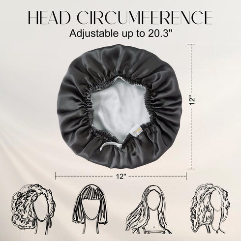 Double Layered 100% Silk Adjustable Sleep Cap