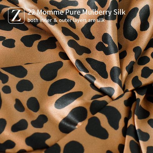22 Momme Silk Sleep Cap Leopard Print