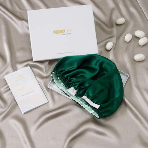 Double Layered 100% Silk Adjustable Sleep Cap