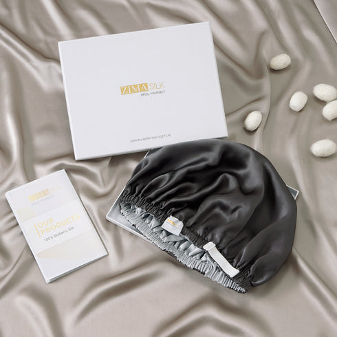 Double Layered 100% Silk Adjustable Sleep Cap