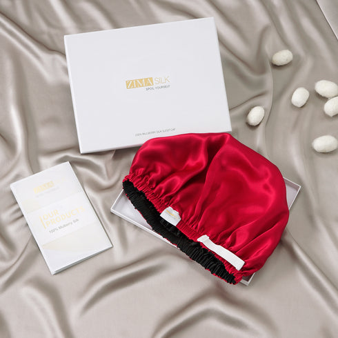 Double Layered 100% Silk Adjustable Sleep Cap