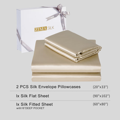 19 momme Silk 4PCS bed sheets