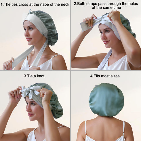 100% Double Layered Silk Sleep Cap
