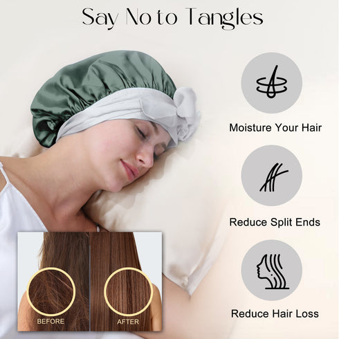 100% Double Layered Silk Sleep Cap
