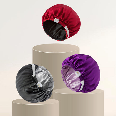 Double Layered 100% Silk Adjustable Sleep Cap