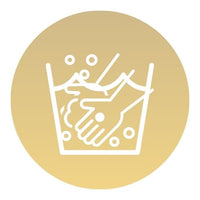 Hand wash (<30°C/86°F) with silk detergent or mild neutral detergent like shower gel. Soak for 3-10 minutes, then rinse gently.